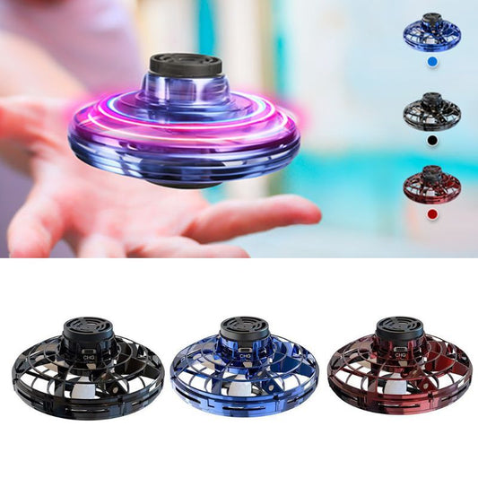 Mini Finger Gyroscope Interactive Decompression Toy Drone LED UFO Type Flying Helicopter